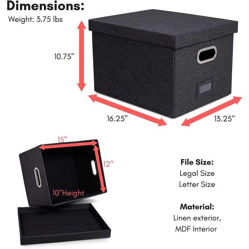 BirdRock Home Internet's Best Collapsible File Storage Fabric Box
