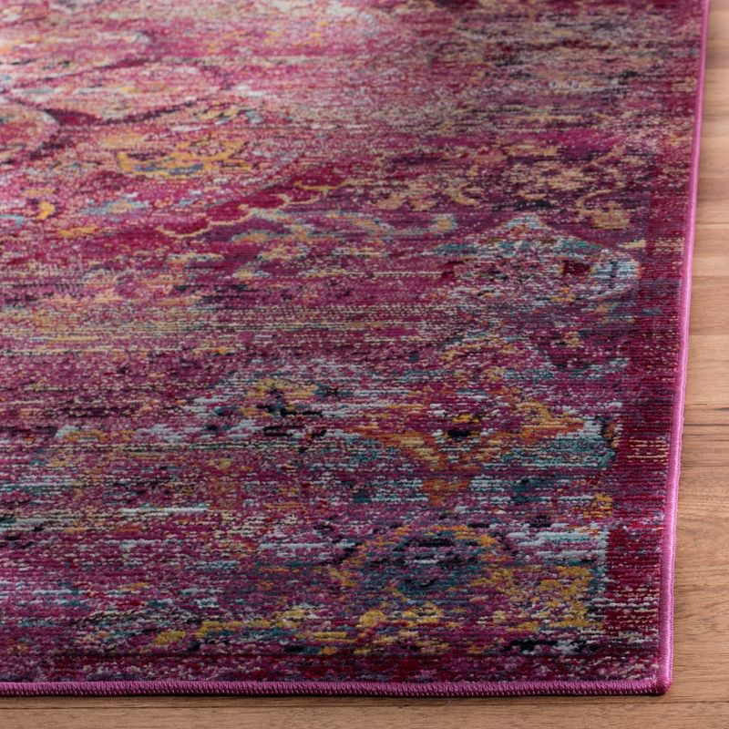 Crystal CRS515 Power Loomed Runner Rug - Light Blue/Orange - 2'2"x9' - Safavieh.