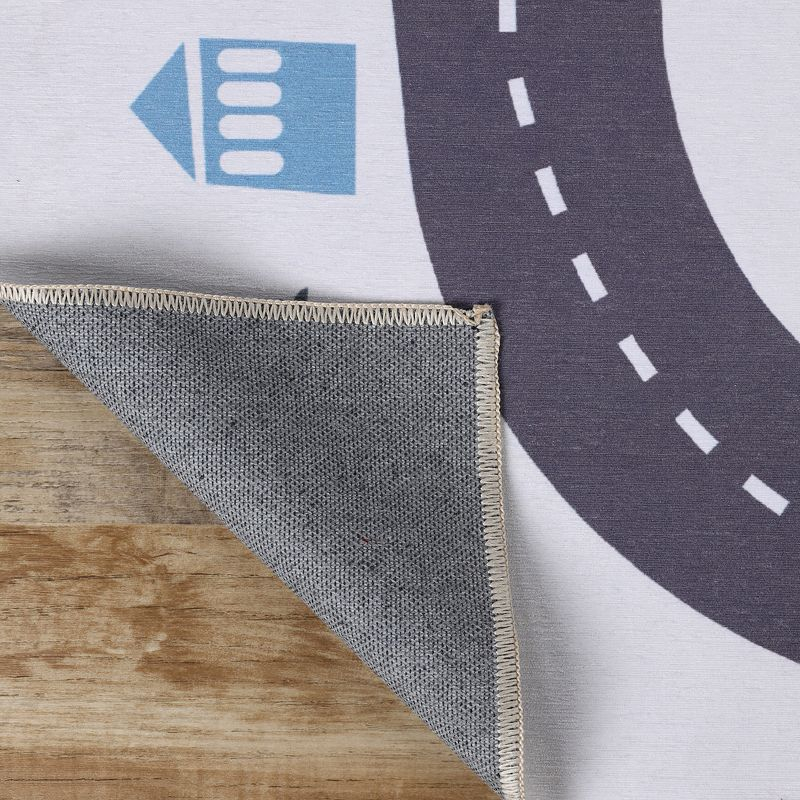 Path Non-Slip Kids Playroom Nursery Washable Indoor Area Rug, 2'x3', Ivory - Blue Nile Mills