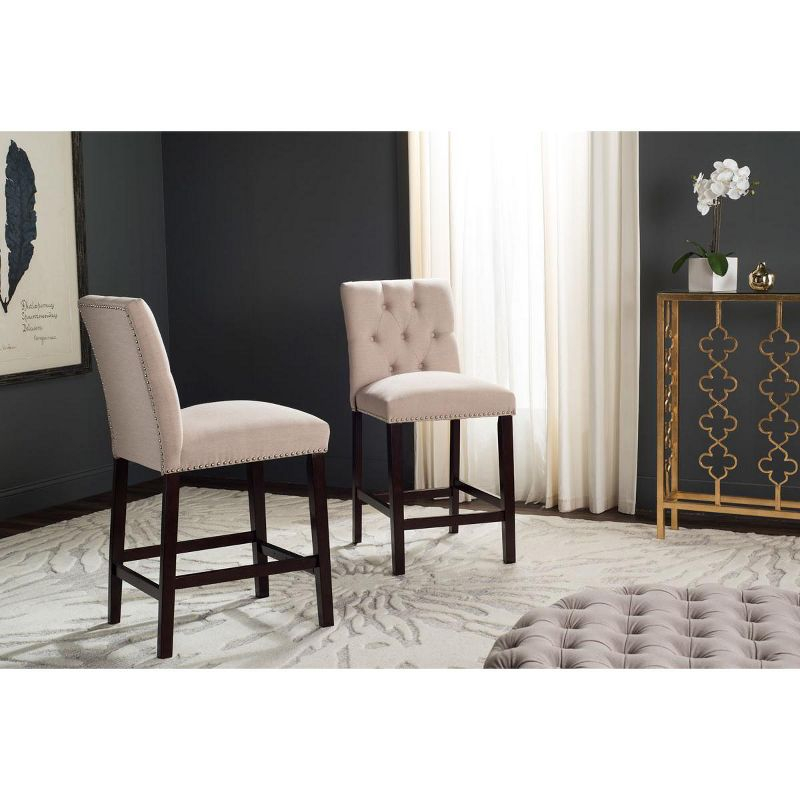 Norah Counter Stool (Set of 2) - FOX6209 - Beige - Safavieh Couture
