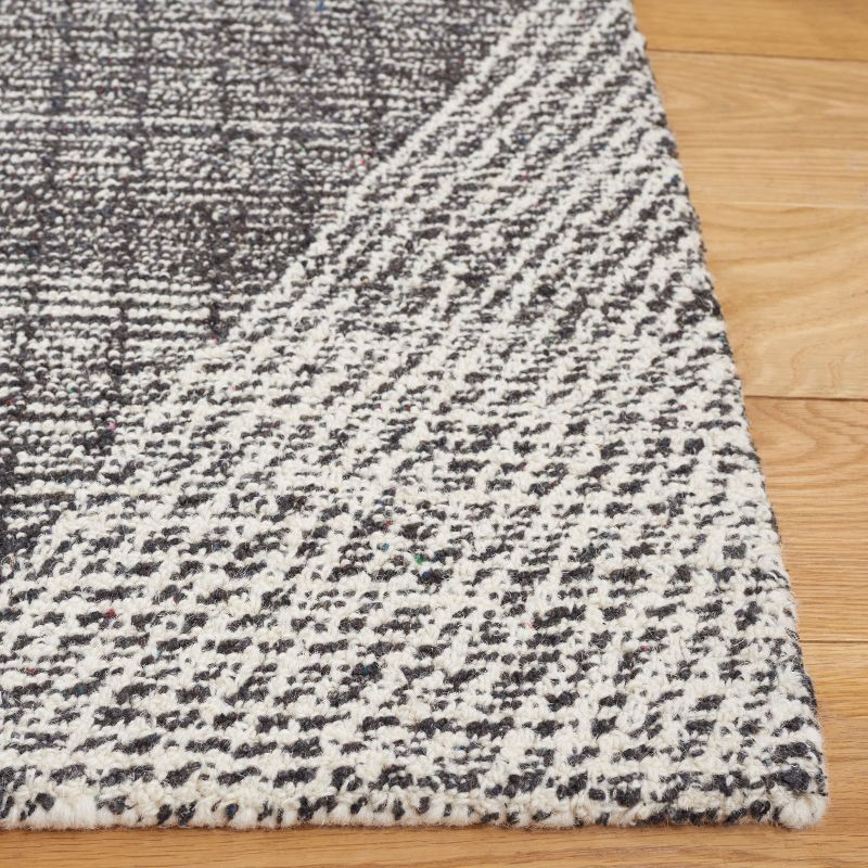 Abstract ABT360 Handmade Tufted Runner Rug - Ivory/Charcoal - 2'-3" X 8' - Safavieh