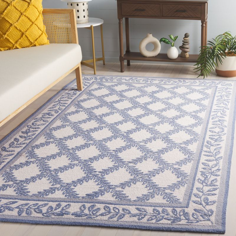 Chelsea HK230 Handmade Area Rug - 8'x10' - Ivory/Light Blue - Safavieh