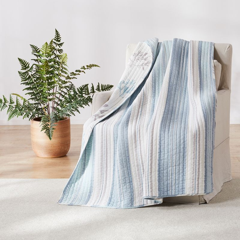 Ipanema Coastal Stripe Quilted Throw - Levtex Home