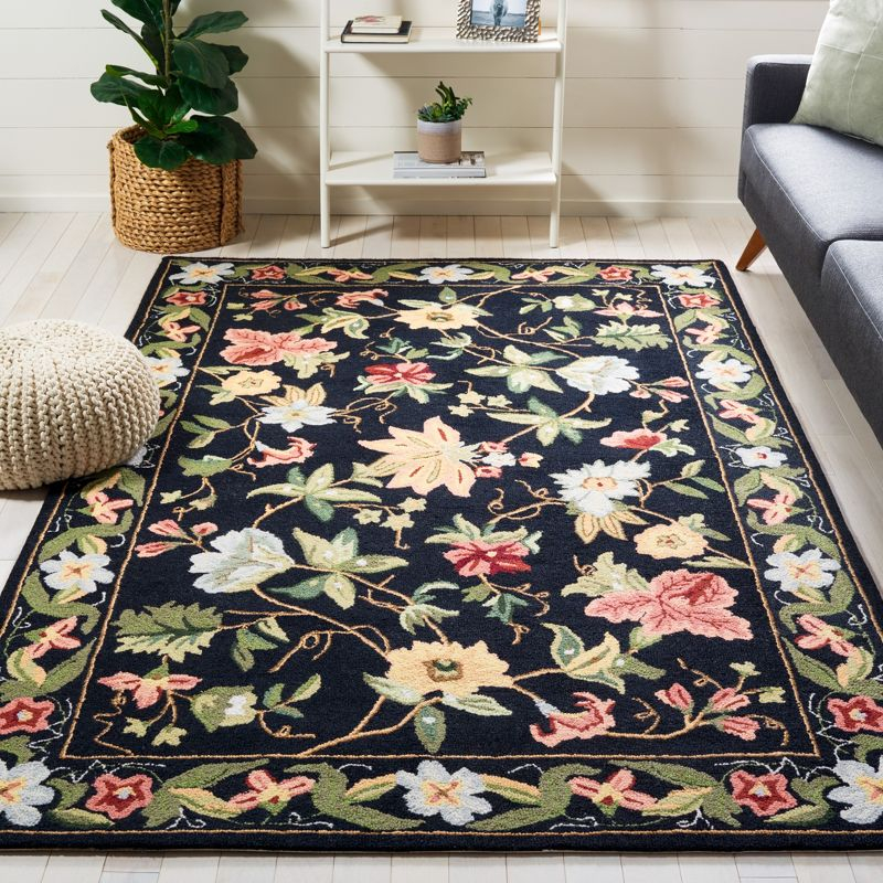 Chelsea HK311 Handmade Accent Rug - 3'x3' - Black - Safavieh