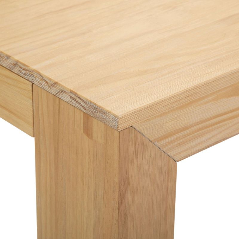 Plank+Beam 60" Modern Dining Table for 4, Solid Wood Rectangular Kitchen Table, Blonde Wirebrush