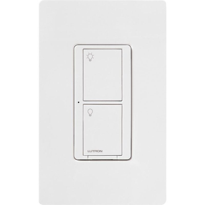 Lutron Caseta Smart Lighting Switch for All Bulb Types or Fans | Neutral Wire Required | PD-6ANS-WH | White