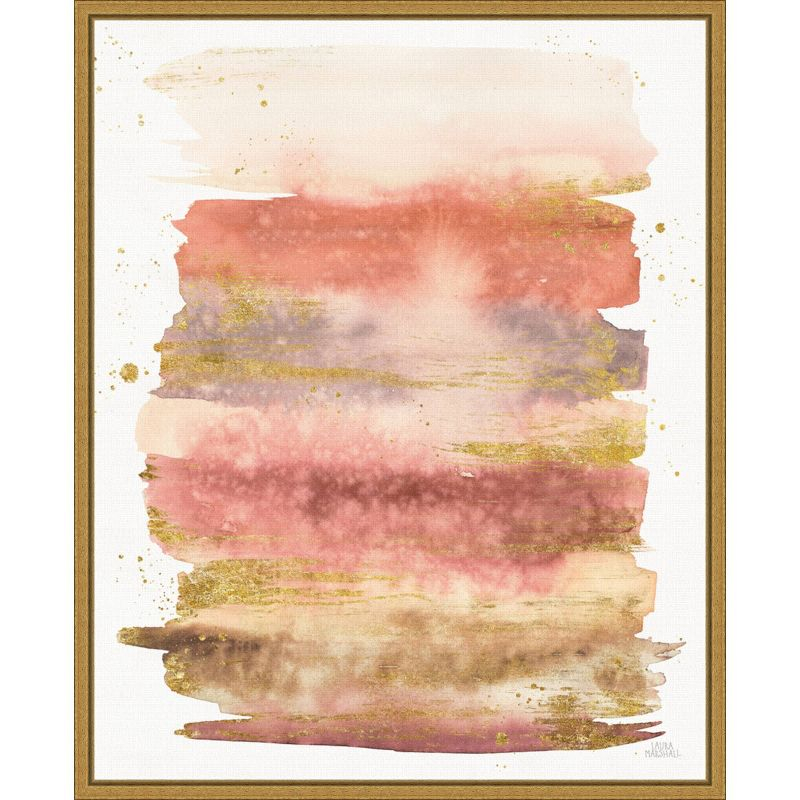 16" x 20" Desert Blooms Abstract II by Laura Marshall Framed Wall Canvas - Amanti Art: Modern Style, Lithograph, Gold Frame
