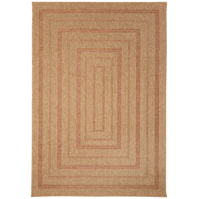 Liora Manne Sahara Multi Border Indoor/Outdoor Rug Terracotta 3'3" x 4'11"