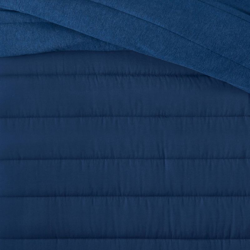 Twin Channel Jersey Kids' Comforter Set Navy - Pillowfort™: Twin Bedding, Quilted, OEKO-TEX Certified, 2-Piece Set
