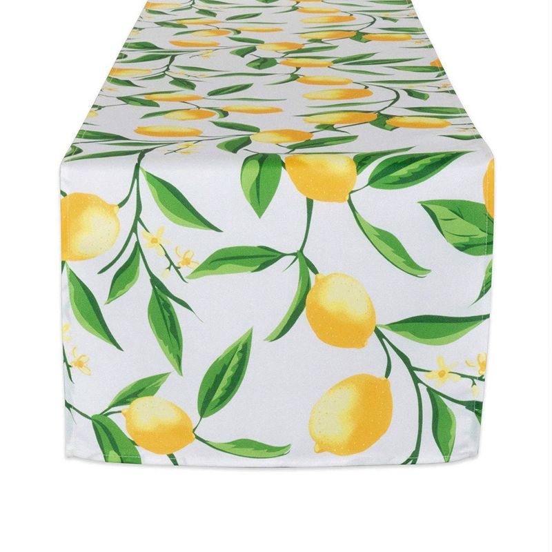 Design Imports Lemon Bliss Print Outdoor Table Runner 14X108 Inches