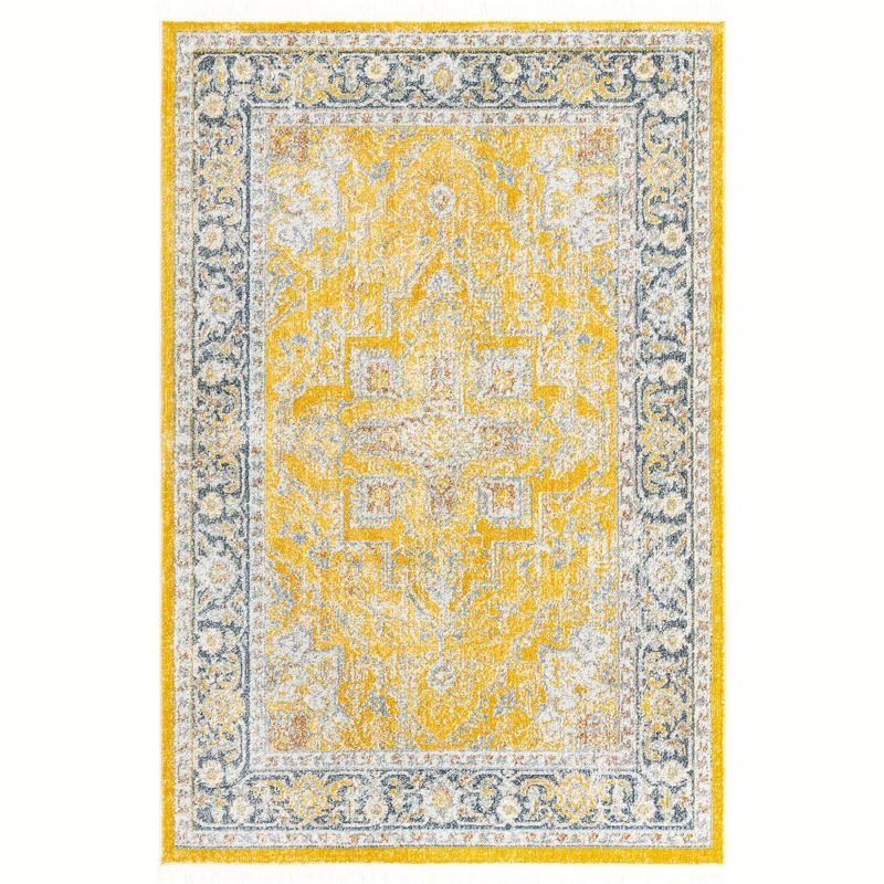 Unique Loom Baracoa Collection Area Rug - Prado (4' 3" x 6' 1" Rectangle Yellow/Ivory)