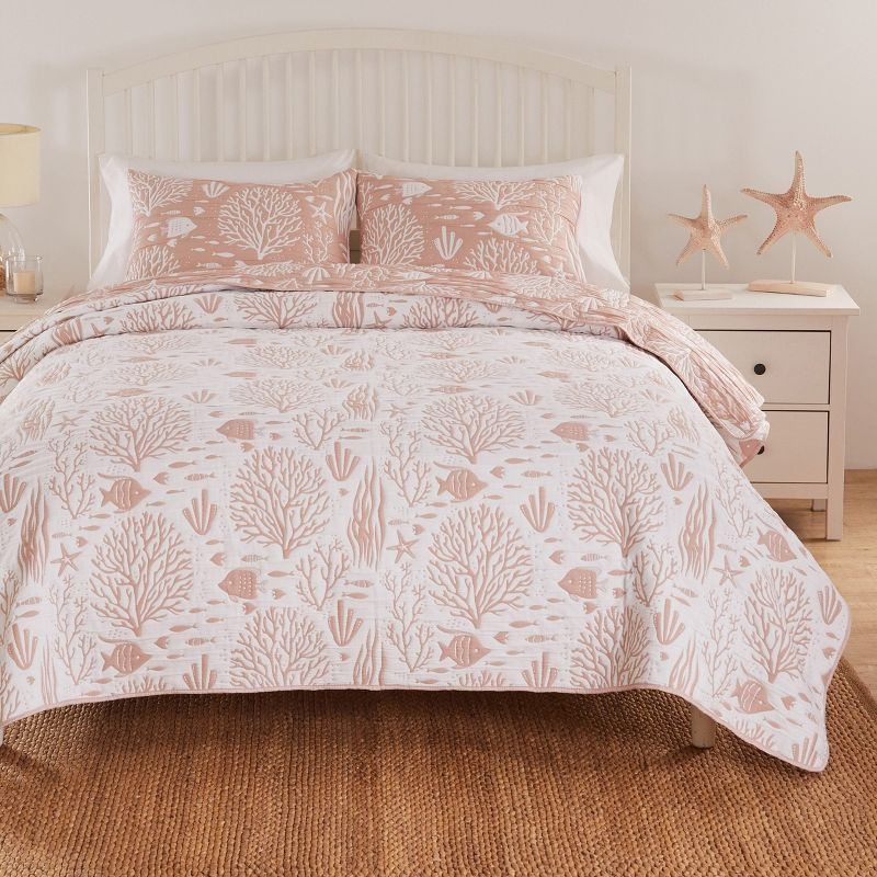 Greenland Home Fashions Marina 2-Piece Twin/XL Coverlet Set, 68x88 Inch