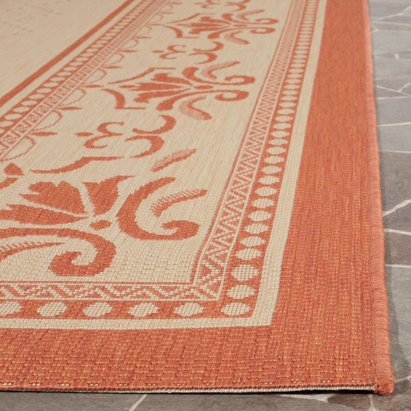 Courtyard CY0901 Power Loomed Indoor and Outdoor Area Rug - Natural/Terra - 9'x12' - Safavieh