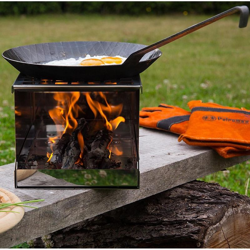Petromax Wrought Iron Skillet, Long Handle Pan Conducts Heat Evenly, Indoor/Outdoor for Campfire or Home Kitchen, Stove to Table Serveware, 18"