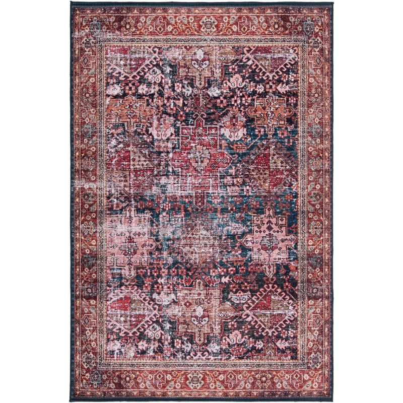 Tucson Vintage Persian TSN114 Power Loomed Machine Washable Skid-Resistant Indoor Accent Rug - Rust/Green - 3'x5' - Safavieh