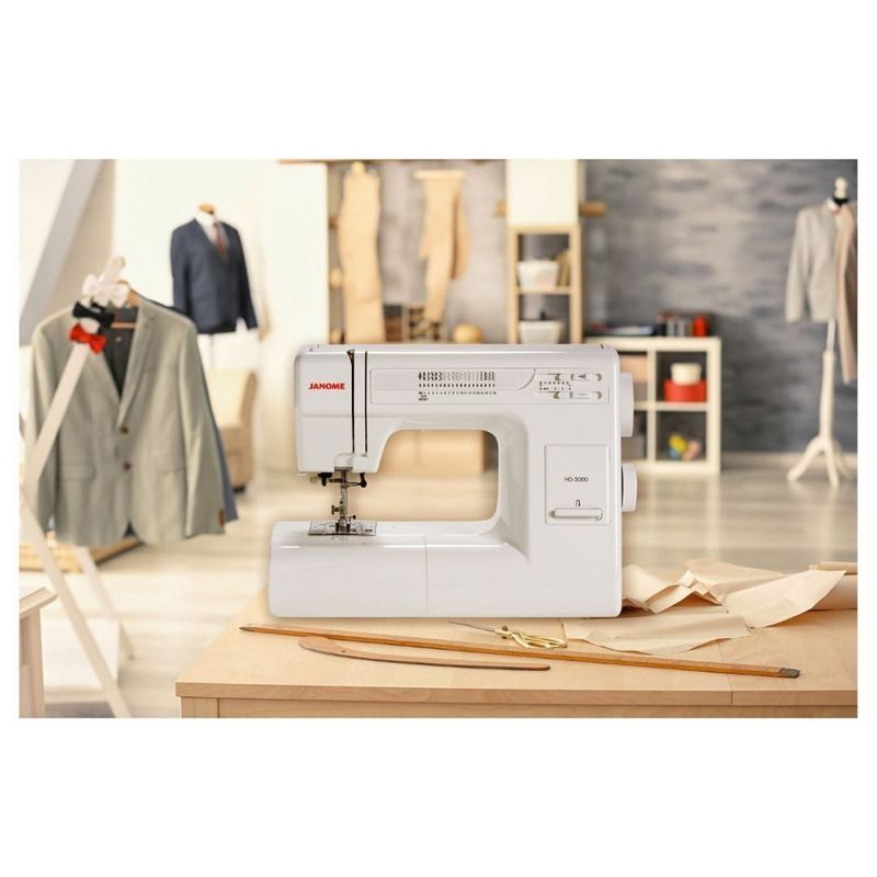 Janome HD3000 Heavy-Duty Sewing Machine with 18 Built-in Stitches + Hard Case