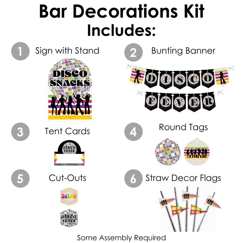 Big Dot of Happiness 70’s Disco - DIY 1970s Disco Fever Party Signs - Snack Bar Decorations Kit - 50 Pieces