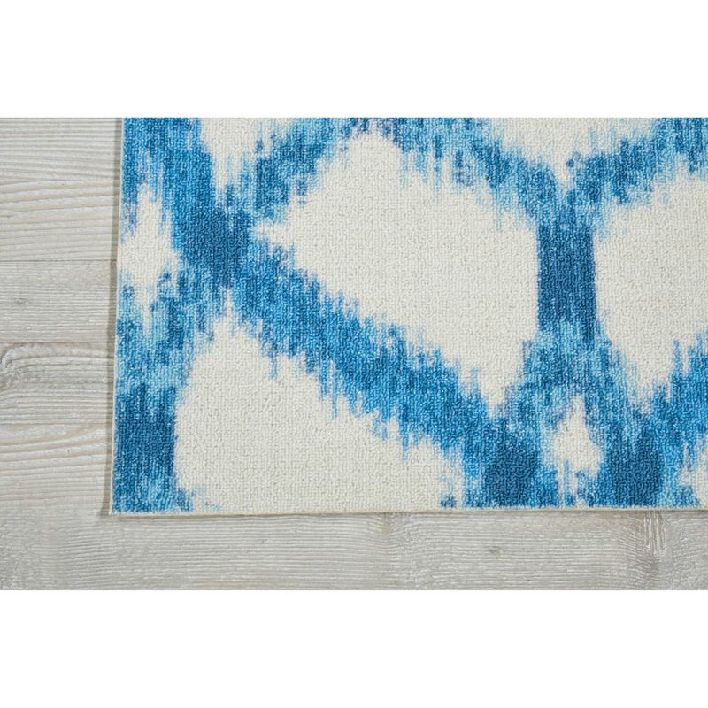 Waverly Sun & Shade "Izmir Ikat" Aegean Indoor/Outdoor Area Rug by Nourison SND05 2'3" x 8'