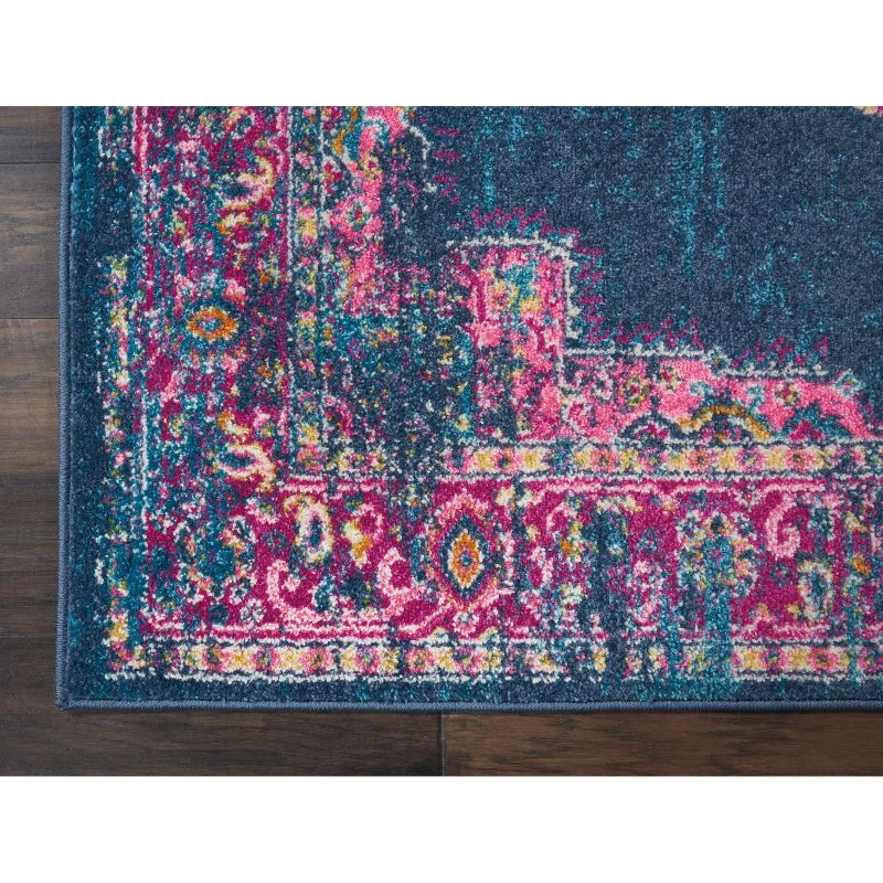 Nourison Passion Medallion Bohemian Indoor Rug Blue 3'9" x 5'9"