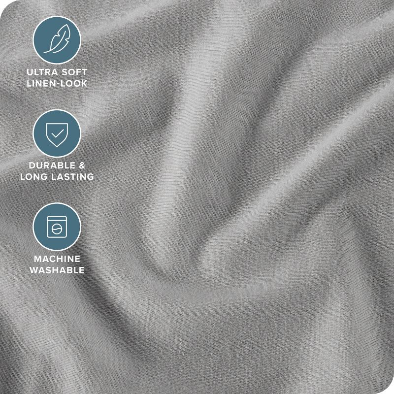 Twin/Twin XL Light Grey Organic Cotton Jersey Duvet Cover Set by Bare Home