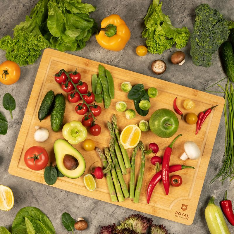 Royal Craft Wood Bamboo Cutting Board (XXL, 20”x14”)