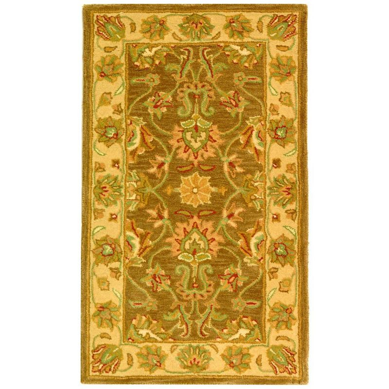 Heritage HG343 Handmade Accent Rug - 2'3"x4' - Brown/Ivory - Safavieh