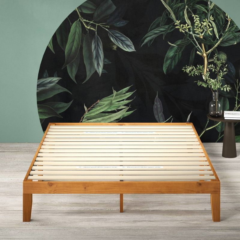Queen Alexia Standard Wood Platform Bed Frame Natural - Zinus
