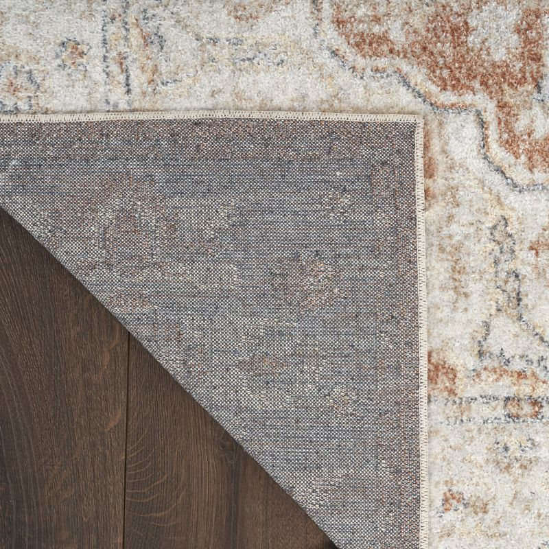 Nourison Astra Machine Washable Vintage Medallion Indoor Bathroom, Kitchen Area Rug Gold/Multicolor 3'3" x 5'