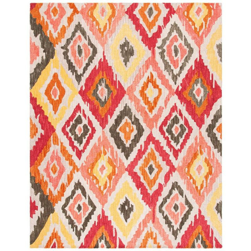 Ikat IKT337 Hand Tufted Area Rug - Beige/Pink - 8'9"x11'9" - Safavieh.