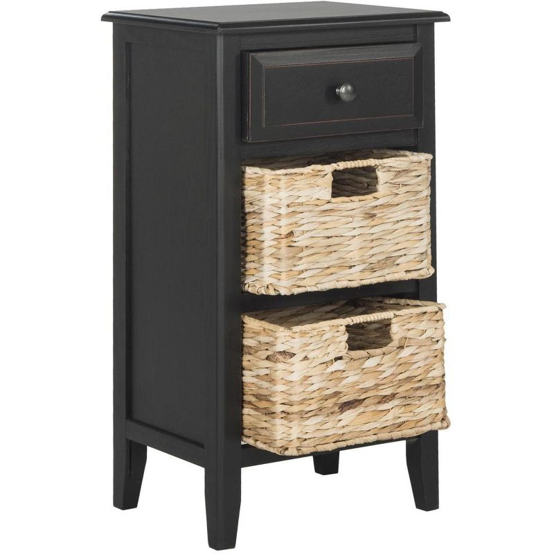 Everly Drawer Side Table - Black - Safavieh.