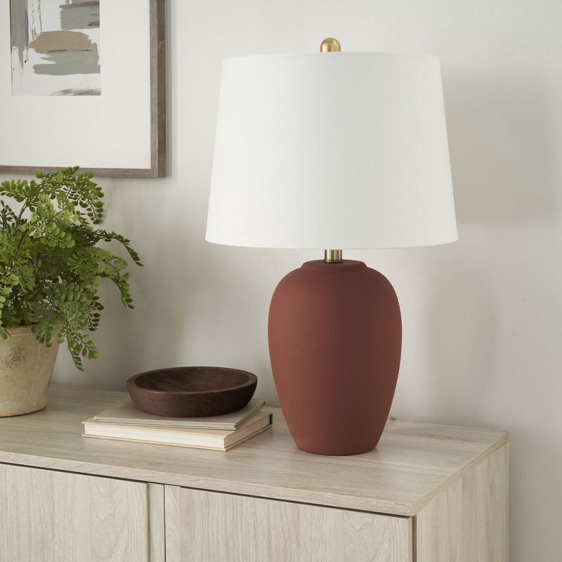 23" Terracotta Ceramic Urn Table Lamp - Nourison