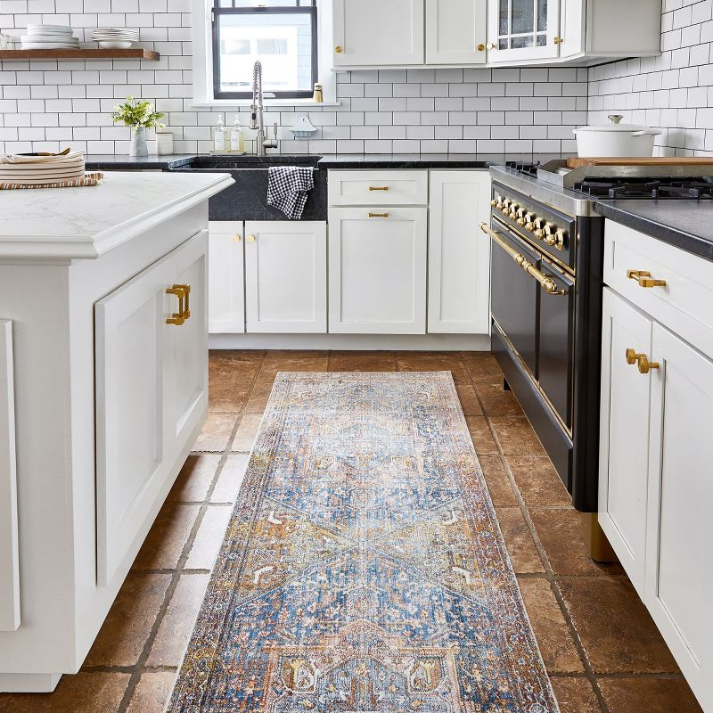 Nuloom Harriet Medallion 2x8 Runner Indoor Area Rug for Living Room Bedroom Dining Room Entryway Hallway Kitchen, Rust/Multicolor