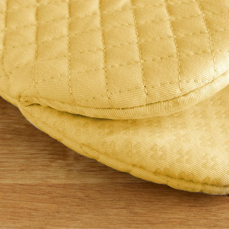 KitchenAid 2pk Cotton Asteroid Mini Oven Mitts Yellow: Heat Resistant, Machine Washable, Crosshatch Pattern