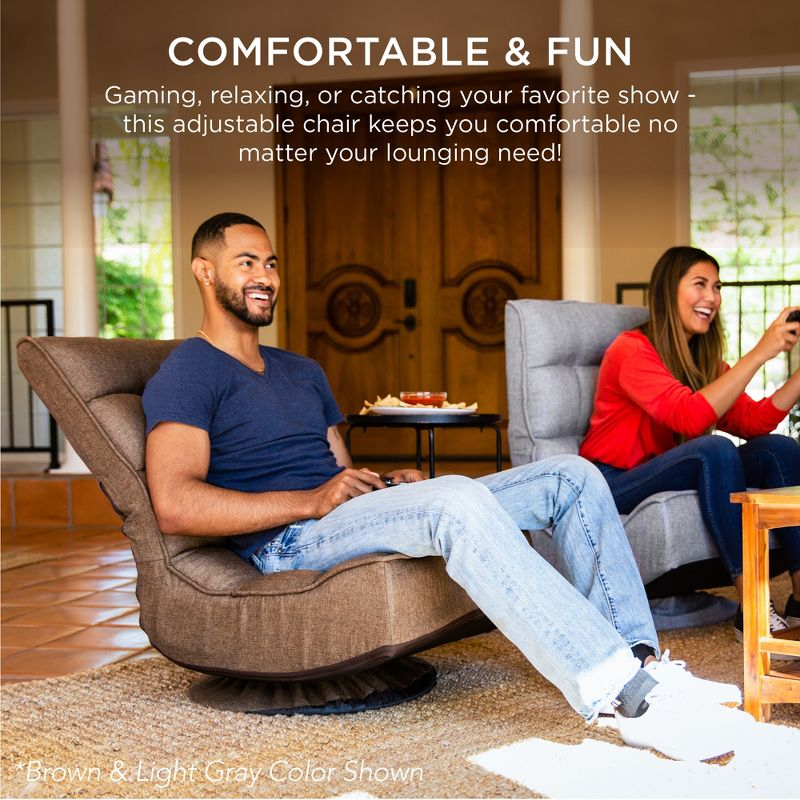 Best Choice Products Folding Floor Gaming Chair for Home, Office w/ 360-Degree Swivel, 4 Positions - Green
