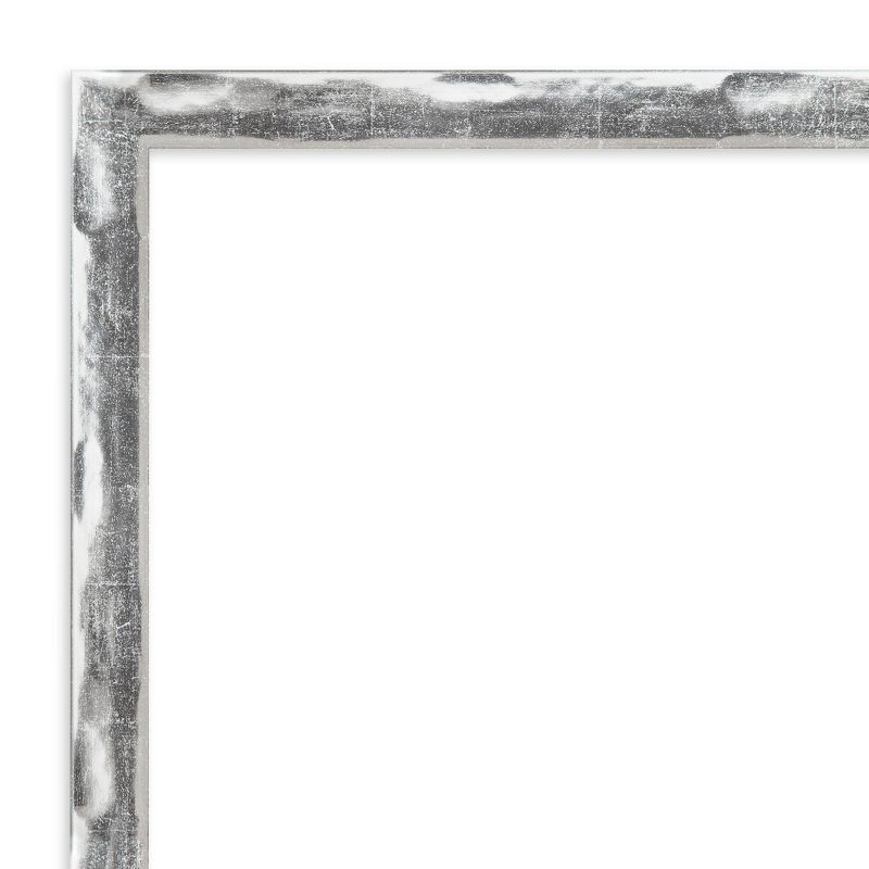 Amanti Art 20" x 26" Scratched Wave Framed Bathroom Vanity Wall Mirror Chrome : Modern Rectangle, Wall Mount