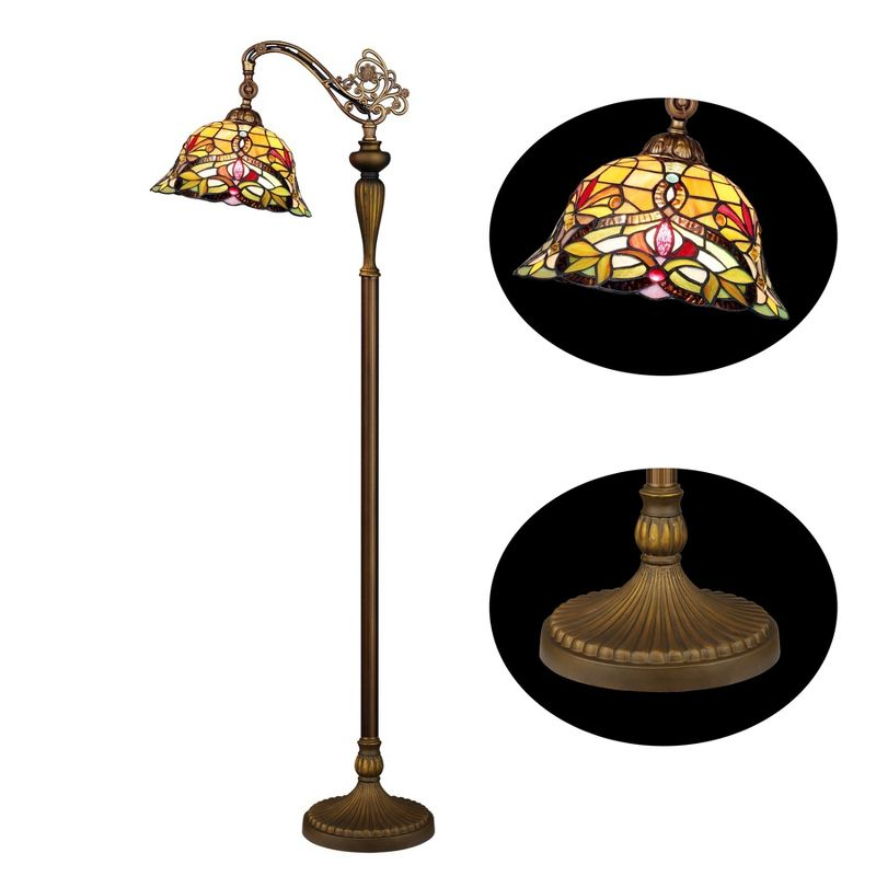 Chloe Lighting Bertram Tiffany-Style 1 Light Victorian Reading Floor Lamp 12" Shade