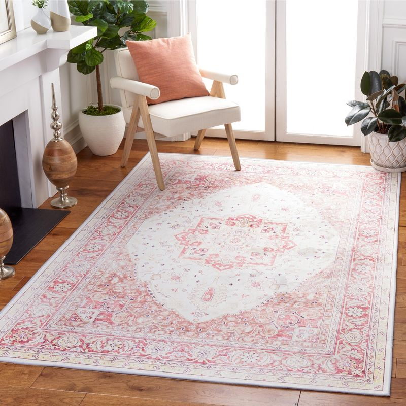 Tucson Vintage Persian TSN107 Power Loomed Machine Washable Skid-Resistant Indoor Accent Rug - Beige/Rust - 3'x5' - Safavieh