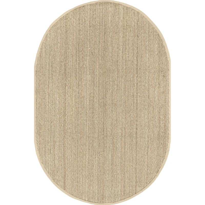 Nuloom Larnaca Seagrass Herringbone Indoor Area Rug, Oval 5' x 8'