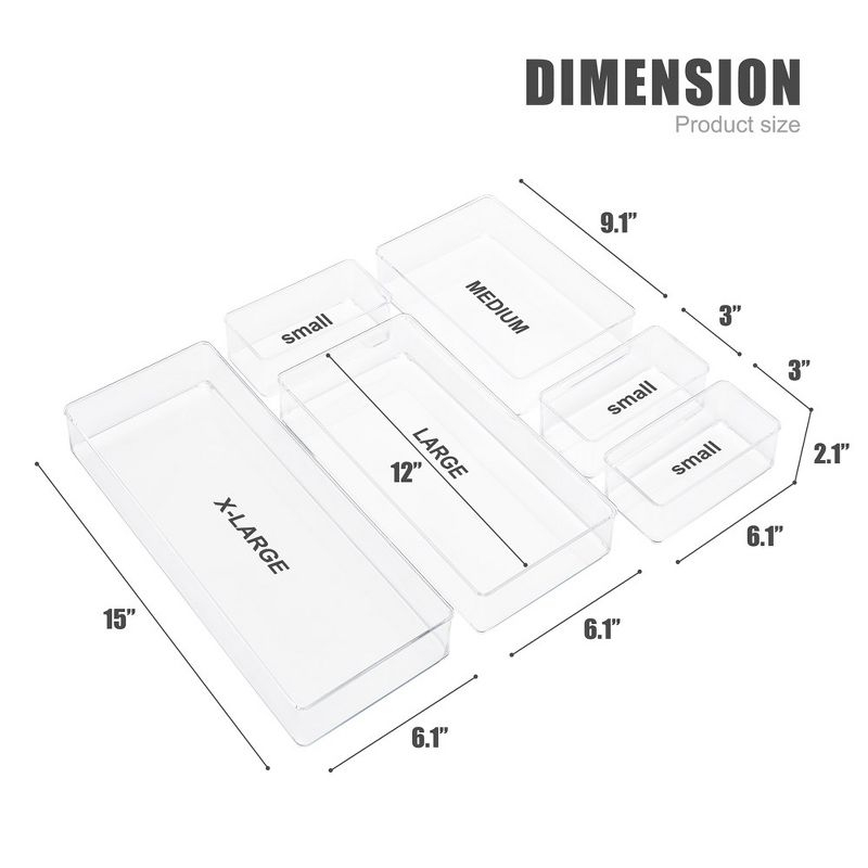 Sorbus 6-Piece Kitchen Pantry Drawer Organizer Set