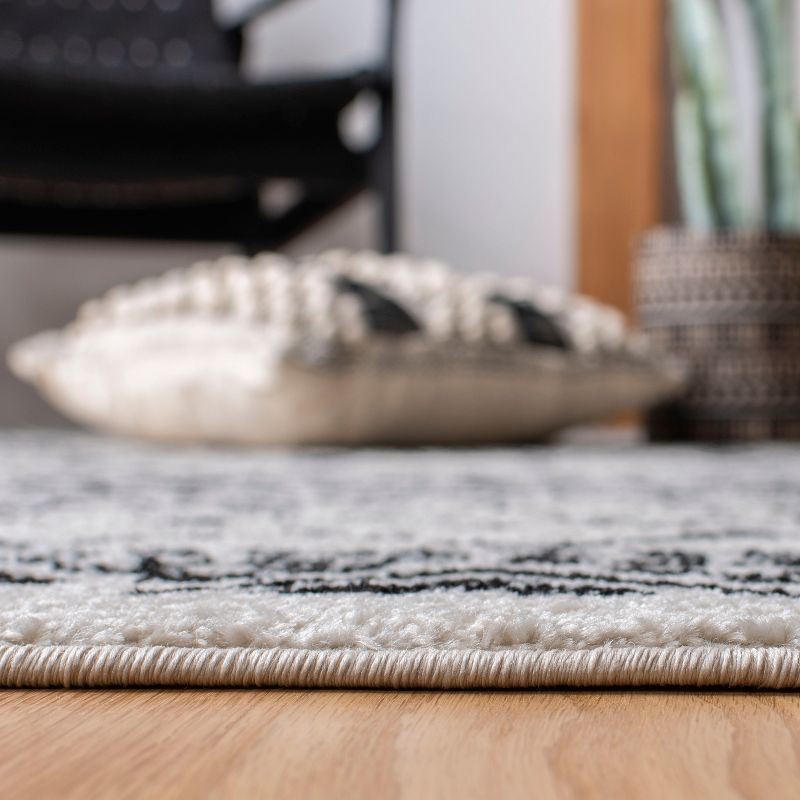 Tulum TUL268 Power Loomed Area Rug - Ivory/Black - 6'7"x6'7" - Safavieh.