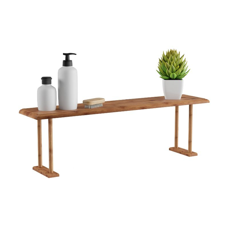 Hastings Home Bamboo Sink Shelf or Countertop Organizer for Kitchen, Bathroom, Bedroom, or Office