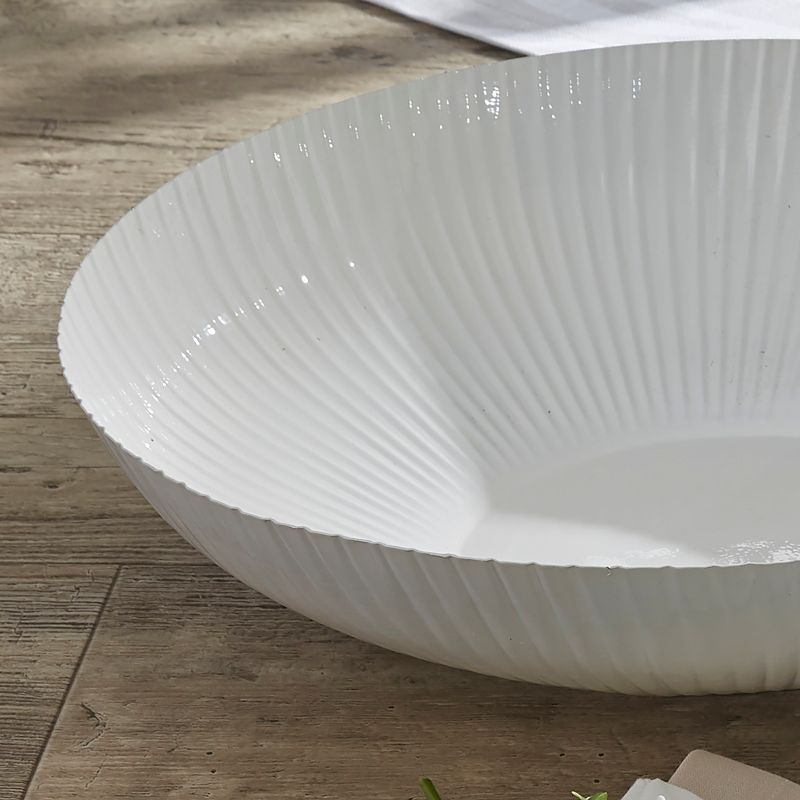 Split P White Corrugated Bowl 16"
