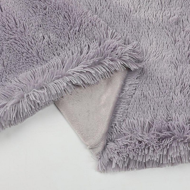 Kate Aurora Regal Luxe Oversized Ultra Soft & Fuzzy Lined Accent Throw Blanket - 50 in. W x 70 in. L - Light Gray