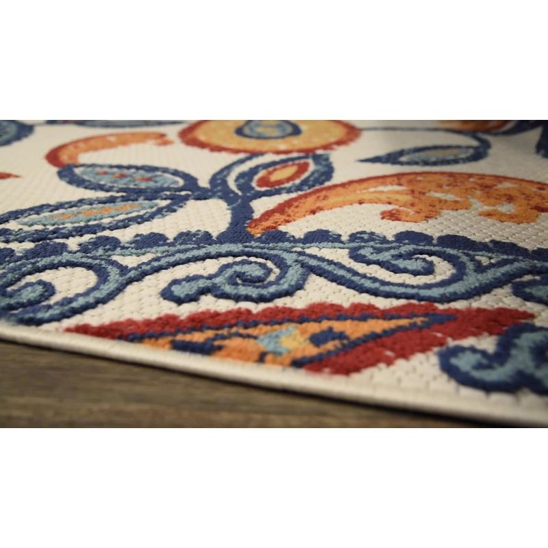 5'x8' Julien Paisley High-Low Indoor/Outdoor Area Rug, Blue/Light Gray - JONATHAN Y