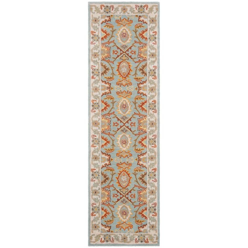 Heritage HG734 Handmade Runner Rug - 2'3"x8' - Light Blue/Ivory - Safavieh