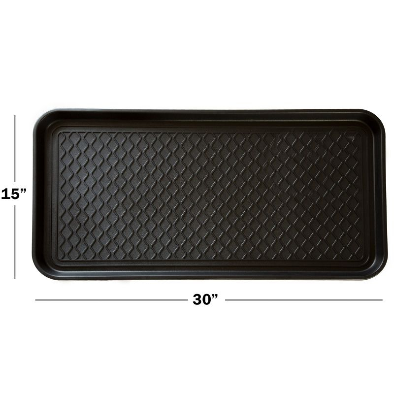 Fleming Supply All-Weather Boot Tray for Mudrooms, Porches, and Entryways - Black