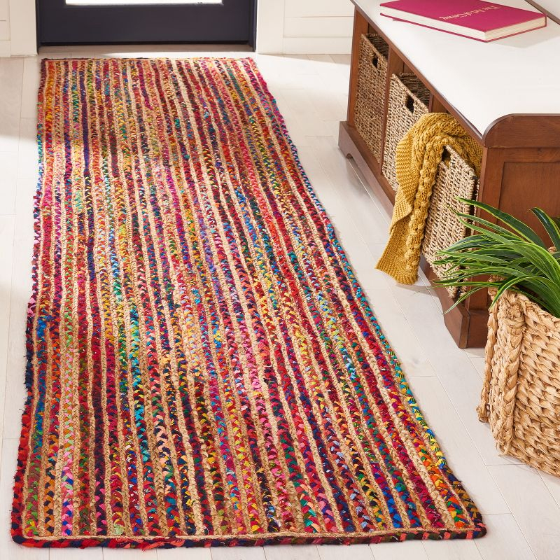 Braided BRD262 Hand Braided Runner Rug - Natural/Multi - 2'3"x9' - Safavieh.