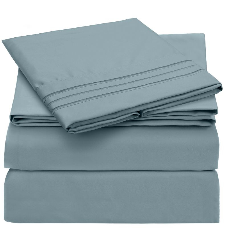 Mellanni Brushed Microfiber Sheet Set, Twin, Spa Blue, 3 Piece