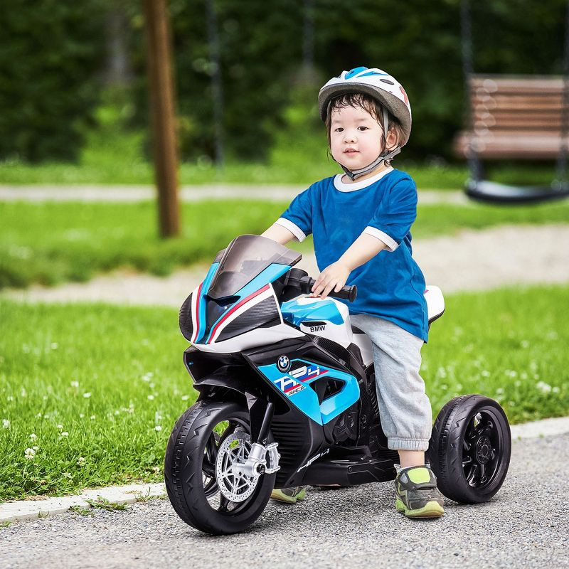 Aosom Licensed BMW HP4 Kids Electric Motorcycle Ride-On Toy 3-Wheels 6V Battery Powered Motorbike with Music for Girls Boy 18 - 60 Months, Blue