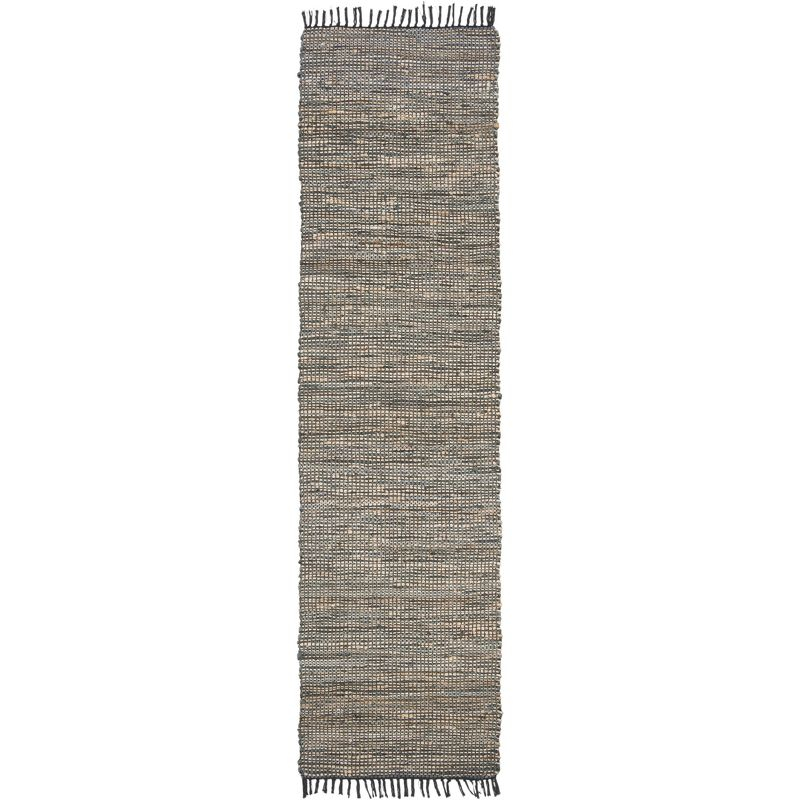 Vintage Leather VTL203 Hand Woven Indoor Accent Rug - Grey - 2'3"x4' - Safavieh